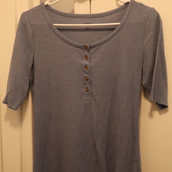 a.n.a. Blue Henley - Picture 2 of 3
